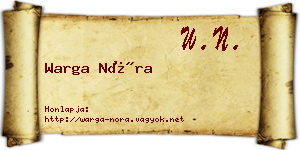 Warga Nóra névjegykártya